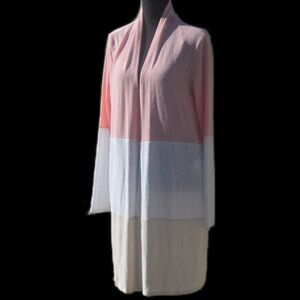 Colorblock Open Front Cardigan